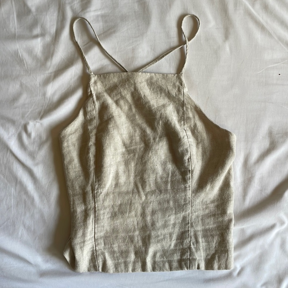 Women’s Abercrombie and Fitch cream tank top